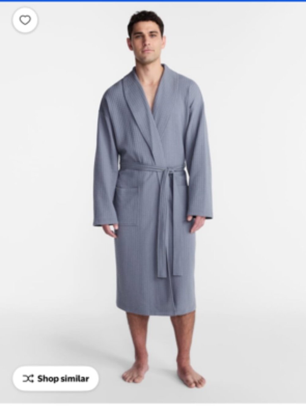 NWT MENS GRAY WAFFLE OSFA BATH ROBE, BY GEORGE